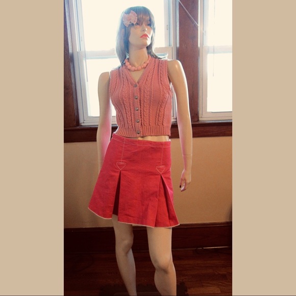 Vintage Austrian Boho Pink Buttondown Sweater Vest Top - Picture 5 of 8